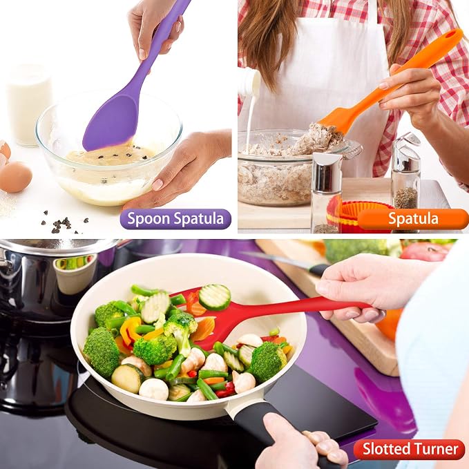P&P CHEF Silicone Cooking Utensils Set of 7, Heat-proof Kitchen Utensils Set - Image 5