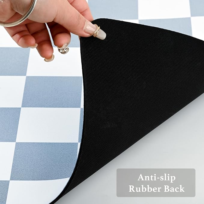 Checkered Dish Drying Mat for Kitchen Counter, Coffee Bar Station Accessories - Image 7