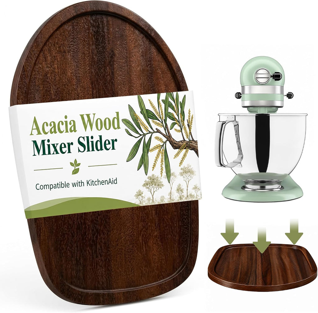Acacia Wood Mixer Slider Mat for KitchenAid 4.5-5 Qt Tilt-Head Stand
