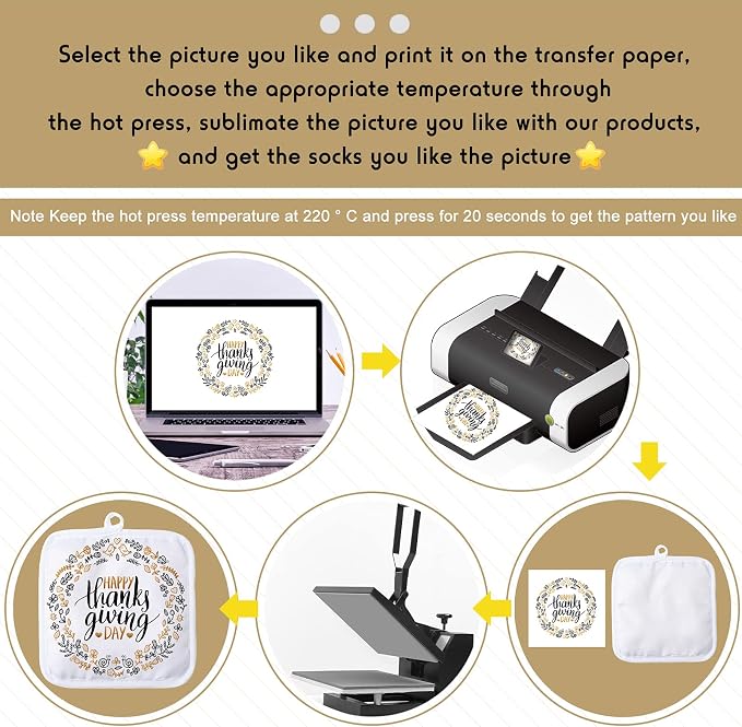 Patelai 6 Pieces Blank Sublimation Oven Mitts Set Include Blank Sublimation - Image 5