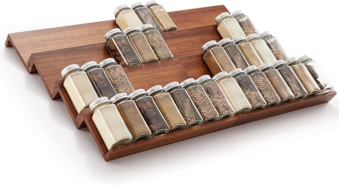 Tinamo Acacia Wooden Spice Rack Organizer - Image 7