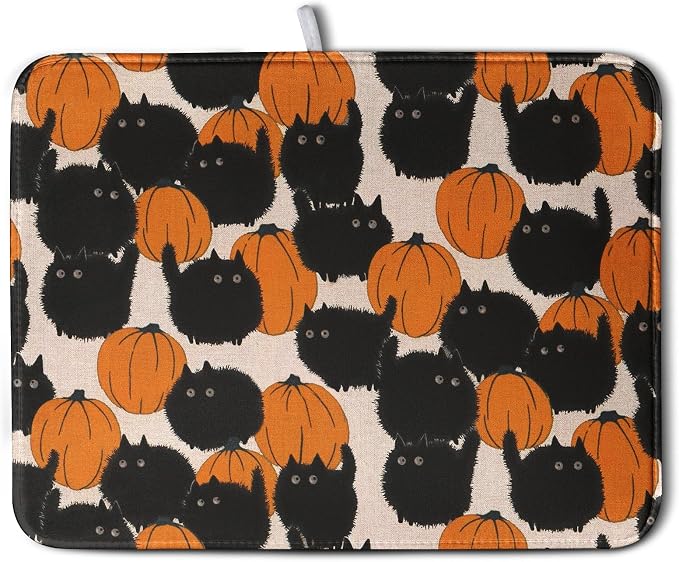 Happy Halloween Dish Drying Mat by Kwlegh