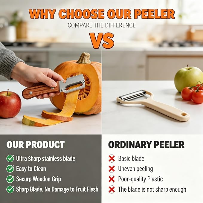 Vegetable Peeler 2 Pack, Carrot & Papaya - Image 4