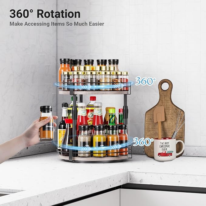 Across-Star Lazy-Susan-Organizer-Spice-Rack, Rotating Spice Organizer - Image 4