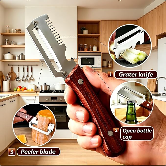 2-Pack Multifunctional Vegetable Peeler, 3 in 1 Kitchen Peeler - Image 2
