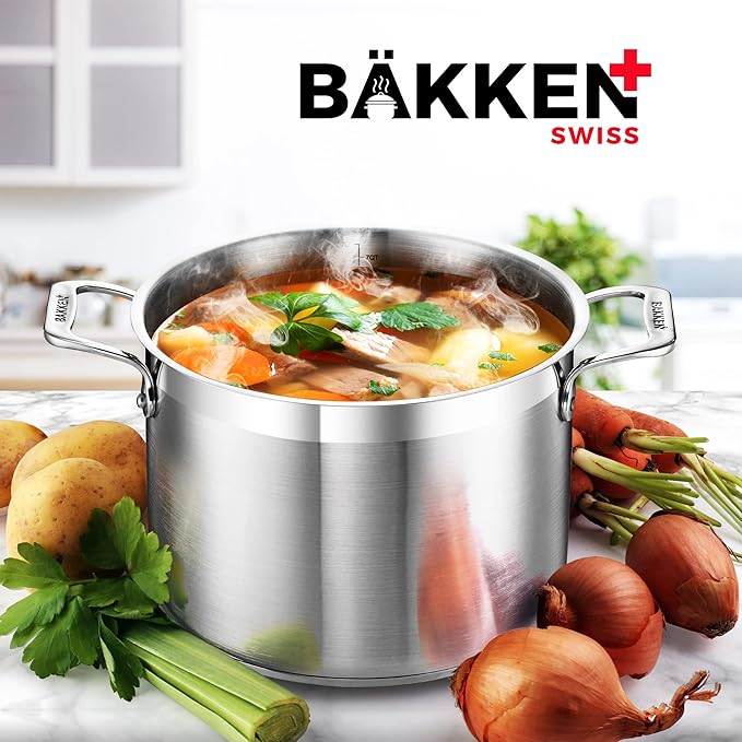 Stainless Steel Stockpot with Lid 8 Quart, Durable 18/8 Stainless Steel - Image 9
