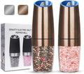 UNNEES Gravity Electric Salt and Pepper Grinder set of 2, Automatic Salt And by UNNEES