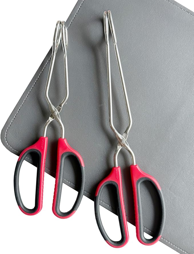 HINMAY Stainless Steel Scissor Tongs 10-Inch and 12-Inch Set - Image 8
