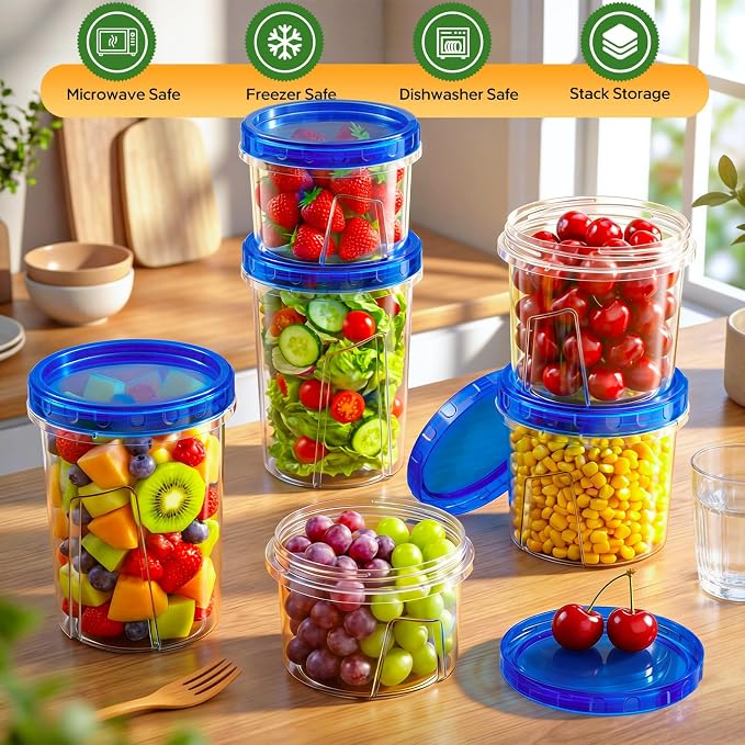 HOMETALL Freezer Storage Containers, Airtight Plastic Food Storage Containers - Image 5