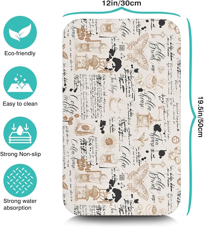 Coffee Bar Mat, Fits Under Coffee Machine, Dish Drying Mat - Image 5