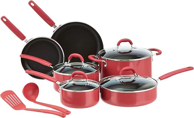 Amazon Basics Aluminum Non-Stick Cookware Set, Oven Safe, Dishwasher Safe by AmazonBasics