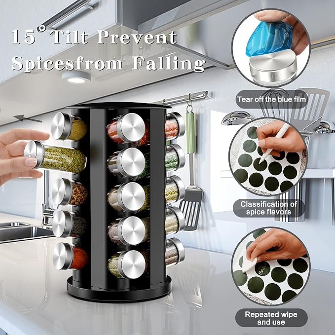 Handisen Rotating Spice Rack Organizer - Image 6