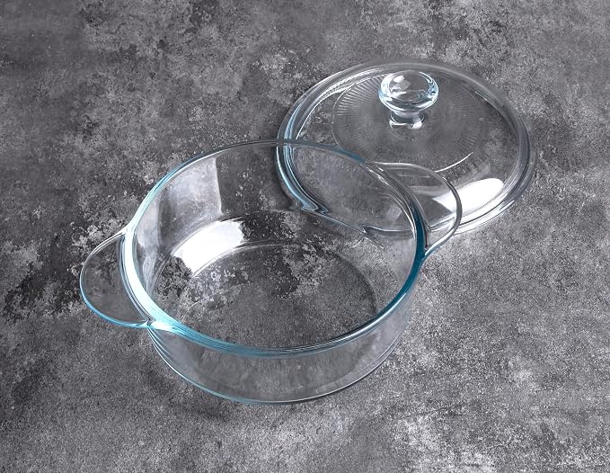 Clear Round Glass Casserole - Image 6