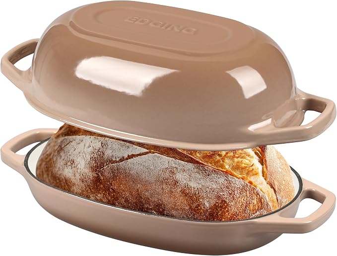 EDGING CASTING Enameled Cast Iron Oval Dutch Oven Pot by EDGINGCOOKWARE