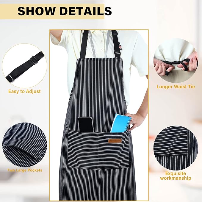 Handepo 4 Pcs Kitchen Aprons - Image 3