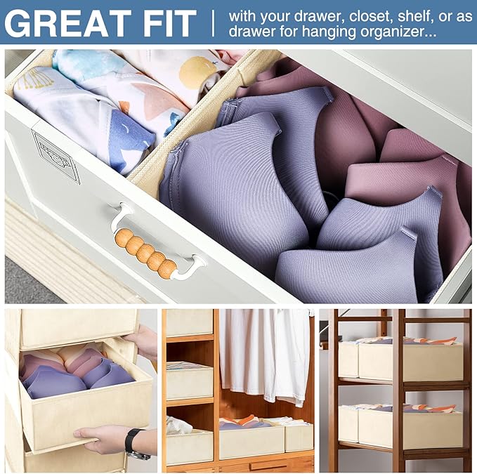 Criusia Drawer Organizer Clothes 12 Pack, Dresser Organizer - Image 4