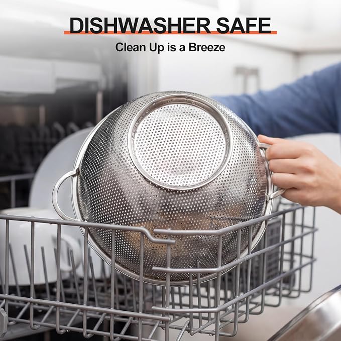 Kaishun Colander Stainless Steel 5-Quart, Strainer - Image 4