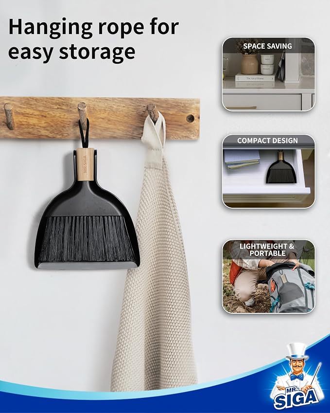 MR.SIGA Mini Dustpan and Brush Set, Portable Cleaning Brush and Dustpan Combo - Image 6