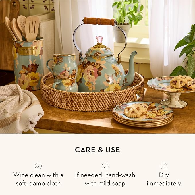 MACKENZIE-CHILDS Enamel Utensil Holder, Stylish Kitchen Countertop Organizer - Image 5