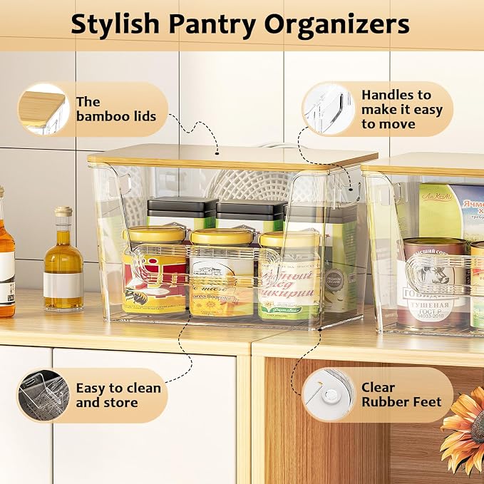 Delamu 4 Pack Pantry Organizers and Storage, Trash Bag Dispenser - Image 3