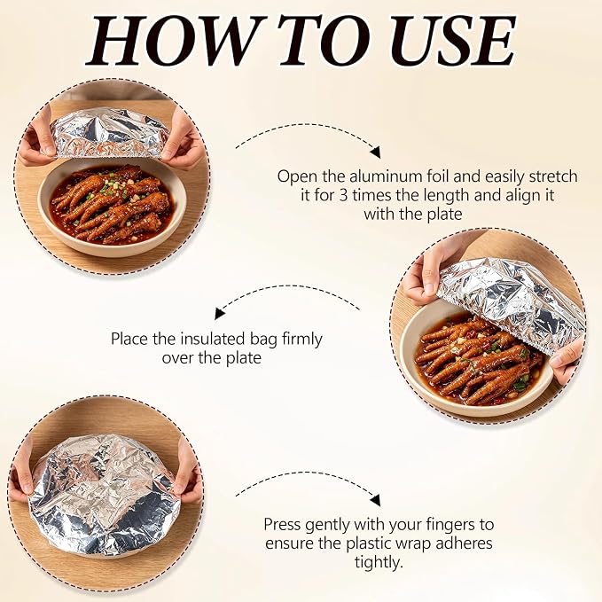 Reusable Aluminum Foil Food Cover, Heat-Insulating, Freshness-Preserving - Image 7