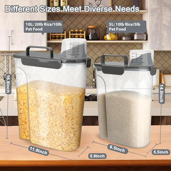 Komzon Rice Storage Containers, Airtight Cereal Containers Storage, BPA Free - Image 3
