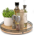12" Lazy Susan Oak Wood Turntable Organizer by AMH