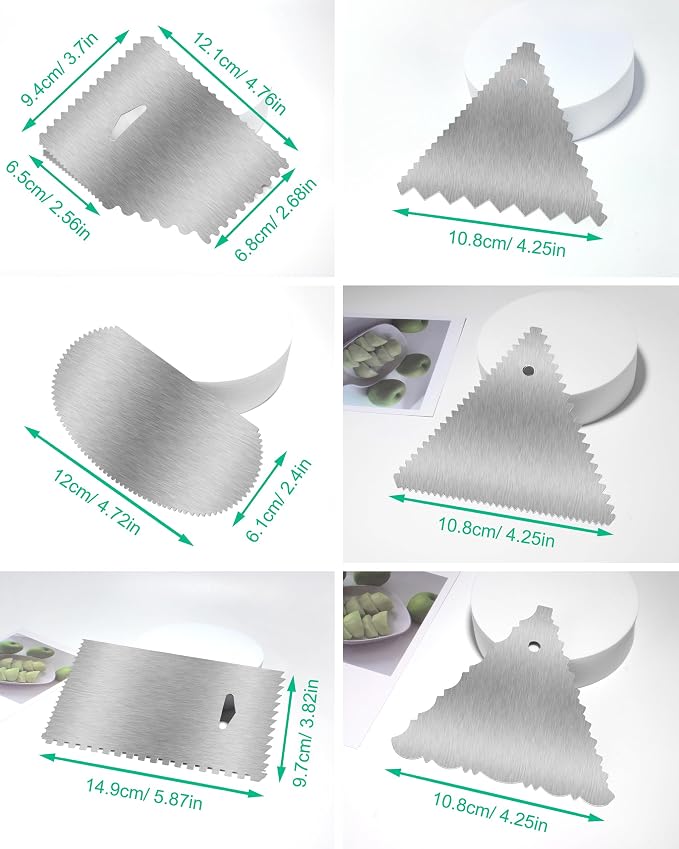 New 6pcs Cake Scraper 430 stainless Decorating Comb and Icing Smoother - Image 2