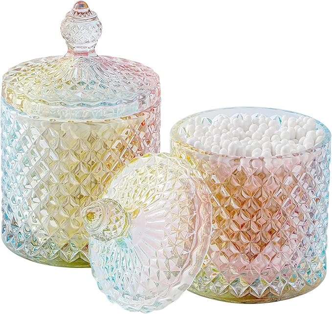 rejomiik Qtip Holder Glass Apothecary Jars by rejomiik