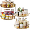 LAMU 2 Pack 2 Tier Lazy Susan Turntable Organizer 12'' Rotating Spice Rack by YourHome-OrganizationHelper