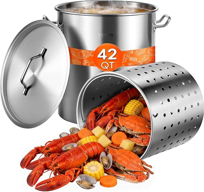 VEVOR Stainless Steel Stockpot, 42 Quart Large Cooking Pots, Cookware Sauce Pot by VEVOR