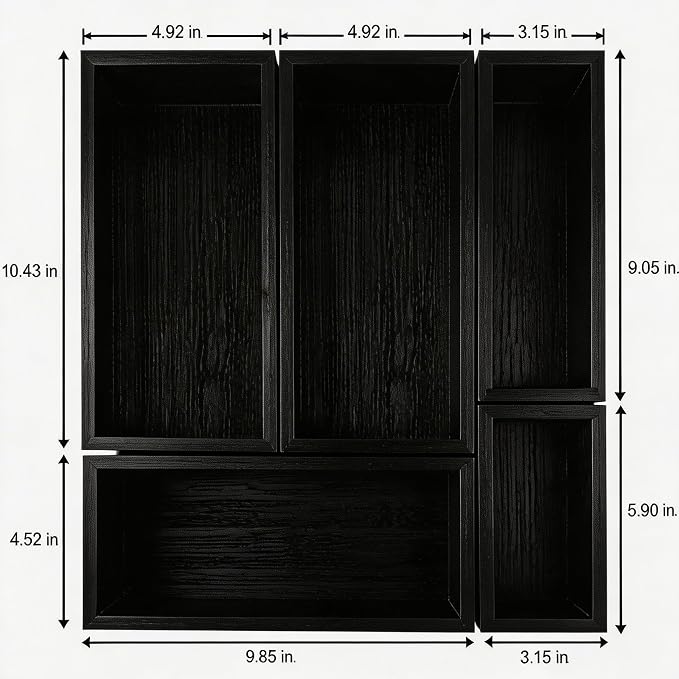 bamboo drawer organizer Set, expandable drawer dividers, wooden storage - Image 6
