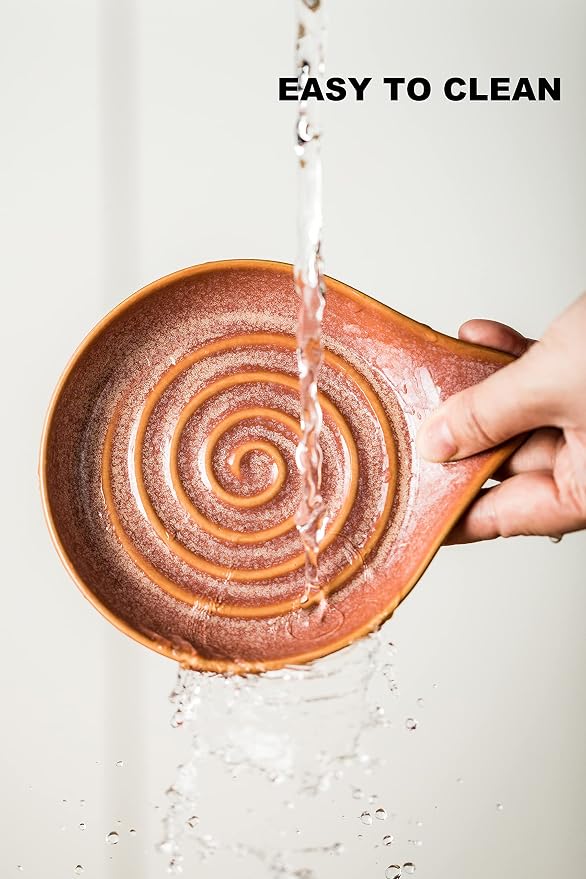 LAUCHUH Spoon Rest for Stove Top, Cooking Spoons, Kiln-Transformed Red - Image 8