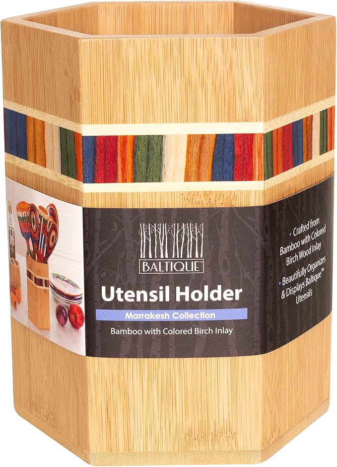 Totally Bamboo Baltique Marrakesh Collection Kitchen Utensil Holder, Large - Image 7
