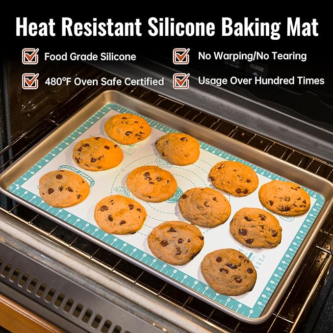Non Stick Pastry Mat with 10 Quick Recipes, Silicone Dough Mat - Image 6