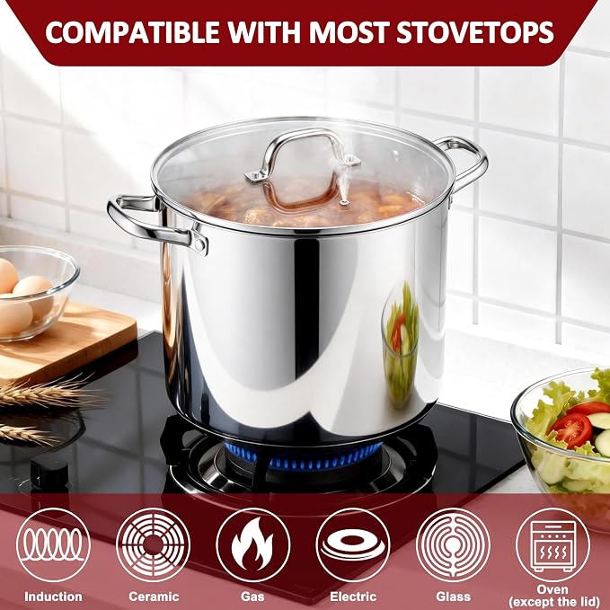 Herogo 16-Quart 18/10 Stainless Steel Stock Pot - Image 4