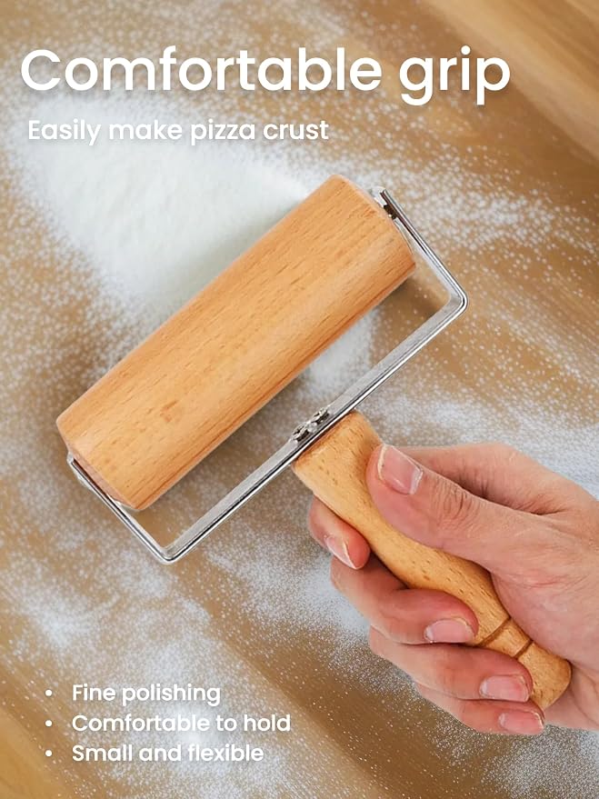 Pizza Rolling Pin, Small Rolling Pin, Non-Stick Wooden Dough Roller - Image 6