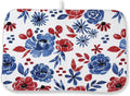 Red Blue Floral Dish Drying Mat 18x24 Inch Vintage 4th of July Drying