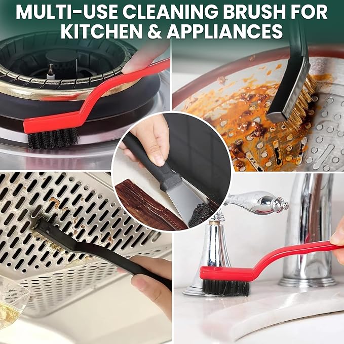 14 Pcs Crevice Cleaning Brush Set – Hard Bristle Cleaning Tools - Image 5