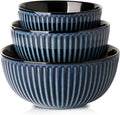HASENSE Mixing Bowls of 3, Porcelain Ribbed Bowls 1.5/1/0.5 Qt by Hasense