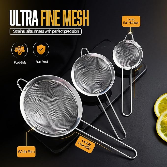 ELEEN Premium Stainless Steel Fine Mesh Strainers - Image 2