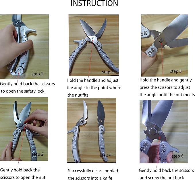 Jasni Heavy Duty Kitchen Shears, Spring Loaded Poultry Shears Stainless Steel - Image 8