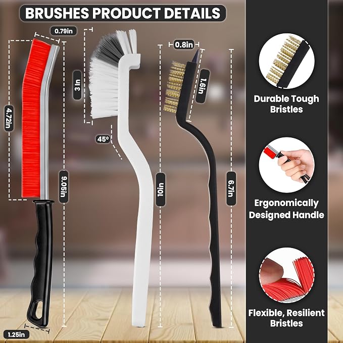 8 Pcs Crevice Cleaning Brush Set – Hard Bristle Cleaning Tools - Image 2