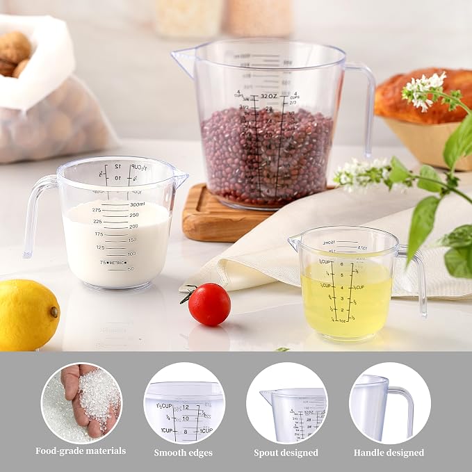Measuring Cup Set, HIA 3PCS Plastic Liquid Measuring Cups - Image 3