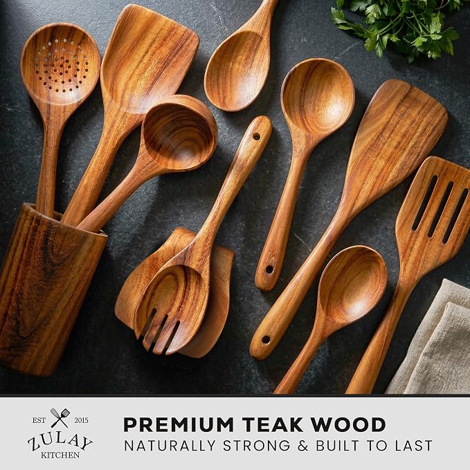 Zulay Kitchen 10-Piece Wooden Spoons - Image 2