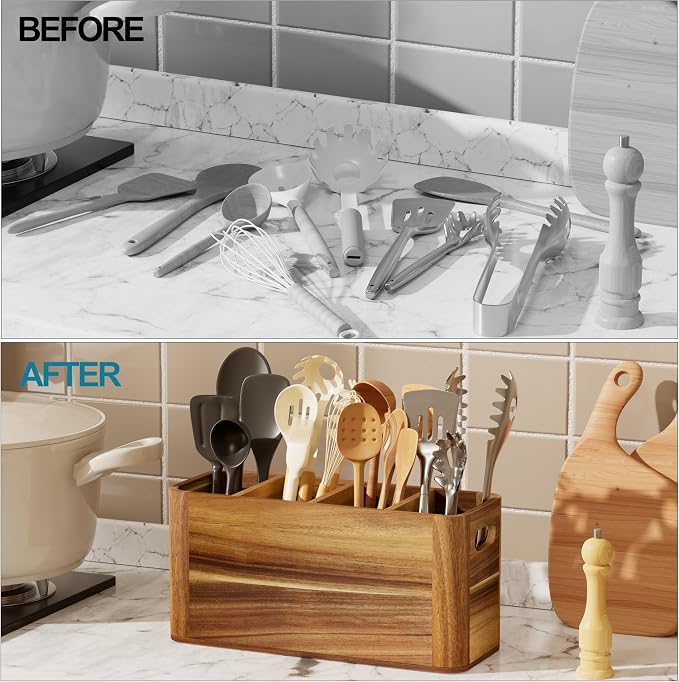 Utensil Holder for Kitchen Counter, Extra Large Utensil Holder for Countertop - Image 6
