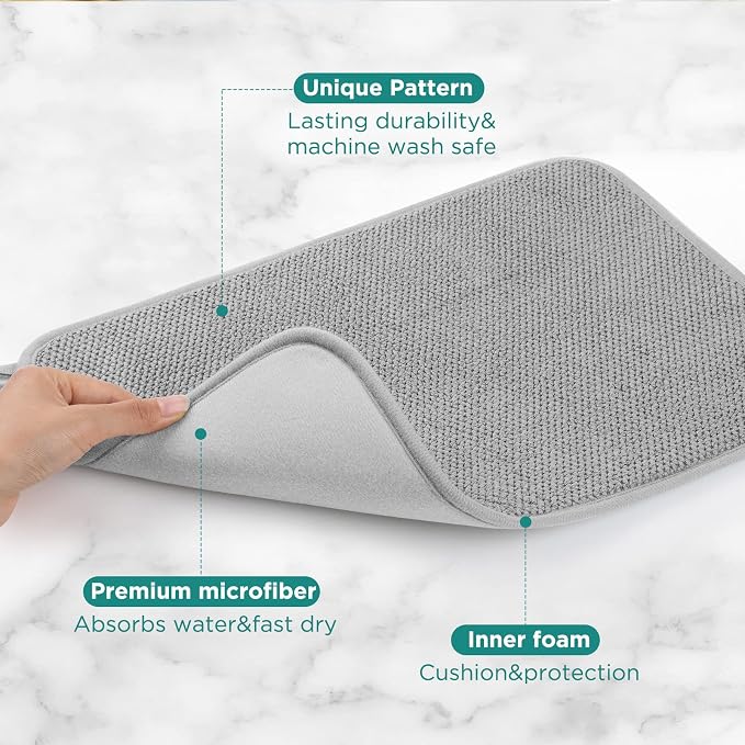 GeeRic Microfiber Dish Drying Mat, Super Absorbent Kitchen Dish Drying Pad - Image 3