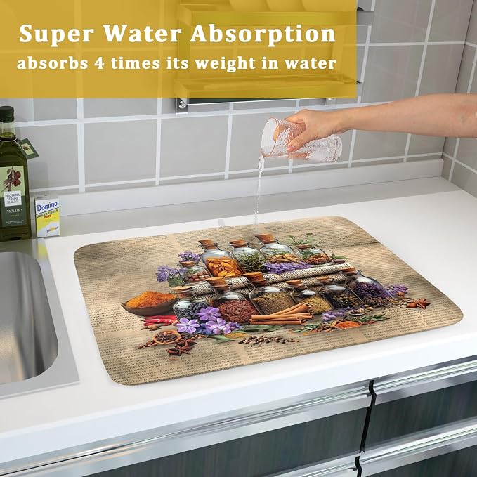Herbs Kitchen Dish Drying Mat - Image 7