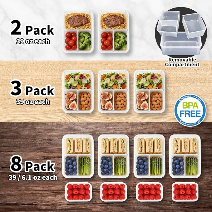 KIGI Meal Prep Containers for Adult Lunch & Snacks, Leak-Proof, BPA-free Plastic - Image 6