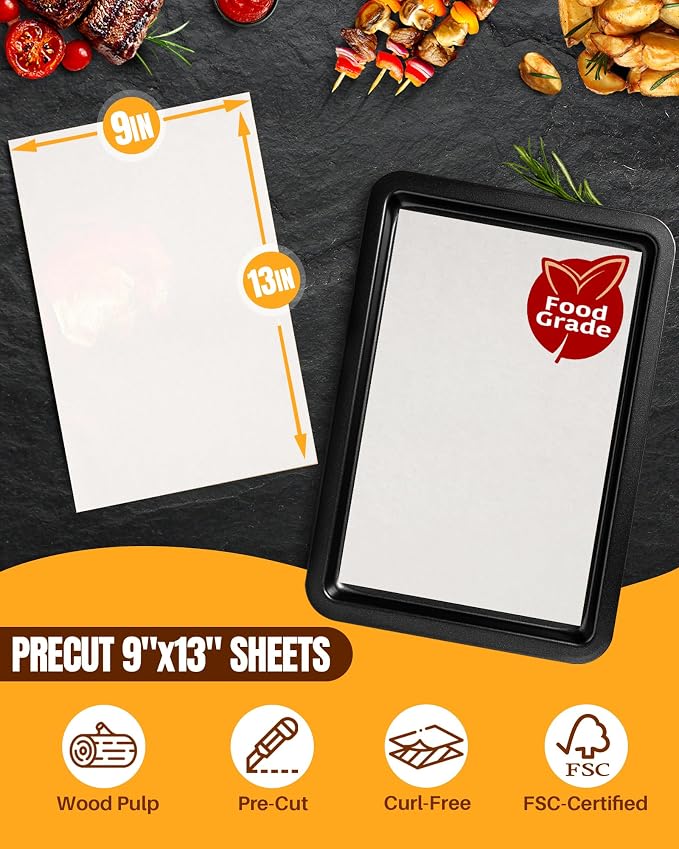 Parchment Paper Sheets, 280 Precut Unbleached Baking Paper Sheets - Image 3